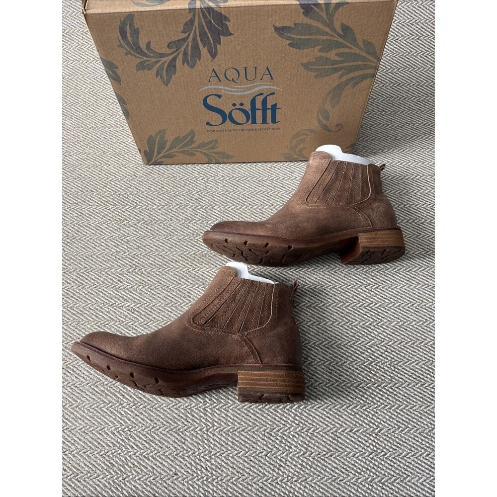 Sofft Womens Size 7 Bellis III Brown Leather Waterproof Chelsea Boots Shoes - Picture 3 of 6